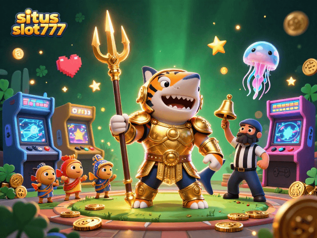 Experience the thrill of slots at situs slot777 with exciting game elements in a lively underwater scene.