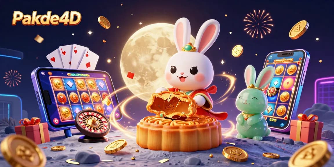 Experience thrilling wins with Pakde4D in a vibrant 3D casino scene featuring lucky characters and games.
