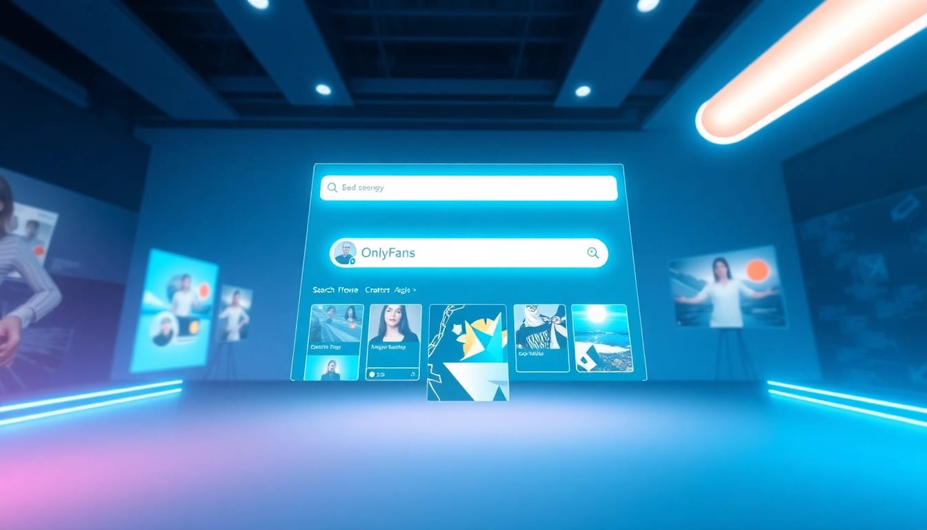 Best OnlyFans finder in 2025 featuring a modern digital search interface and vibrant profile images.