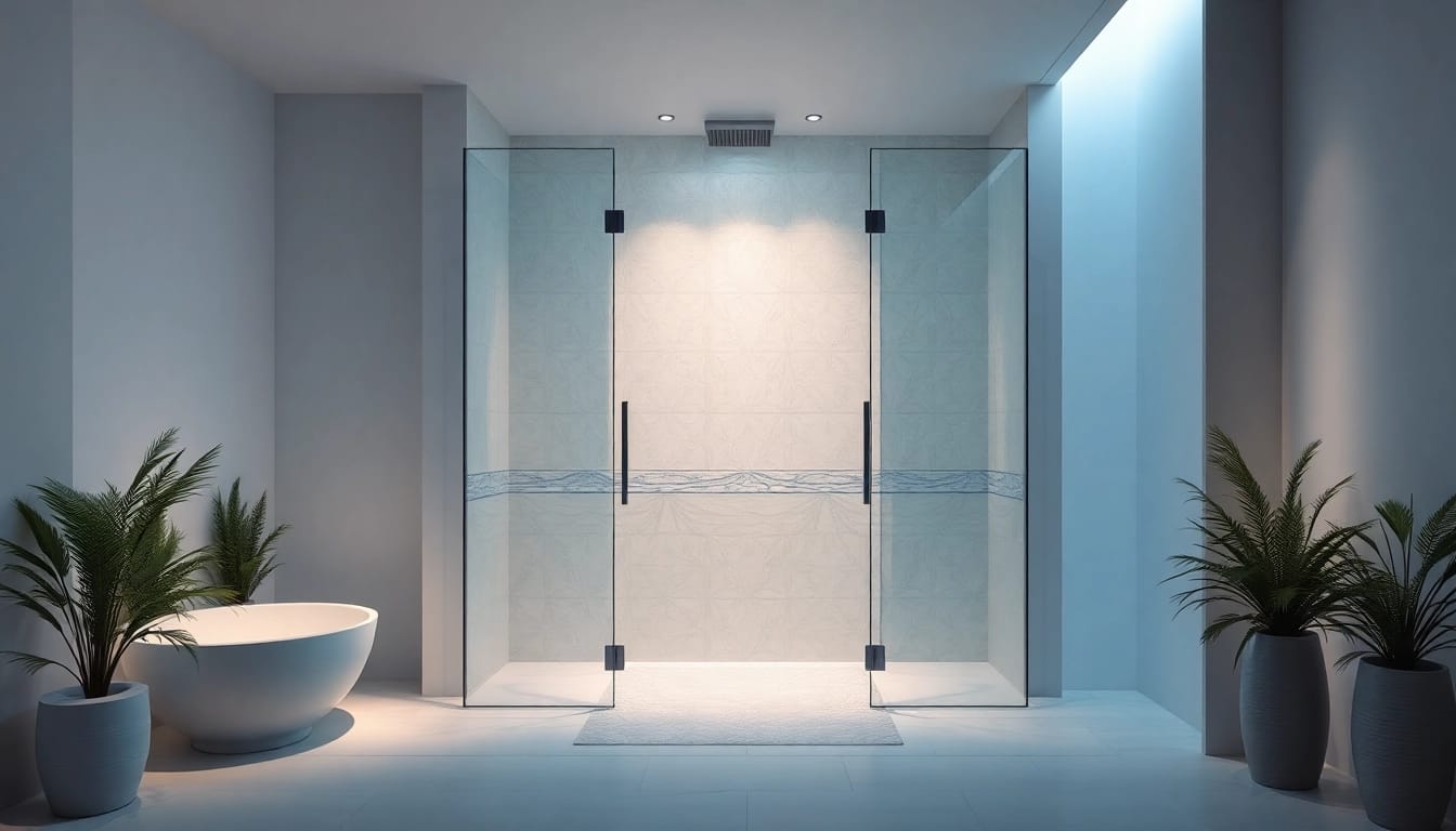 Explore elegant showers au with stylish walk-in design and luxurious modern finishes.