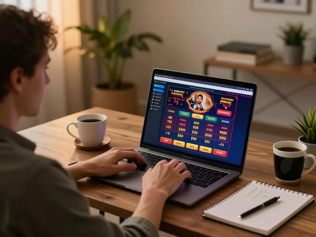 Engaging gameplay at casino online stranieri sicuri with user analyzing betting options at home.