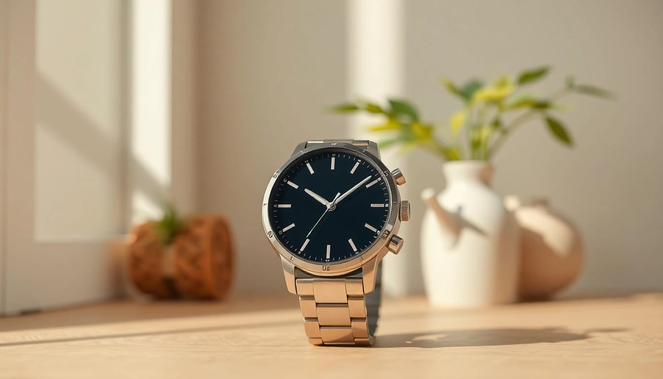 Showcasing the Finesse Smart Watch, highlighting its elegant design and advanced features.
