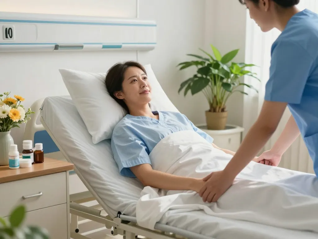 giường bệnh nhân providing comfort and care for recovering patients in a warm hospital environment