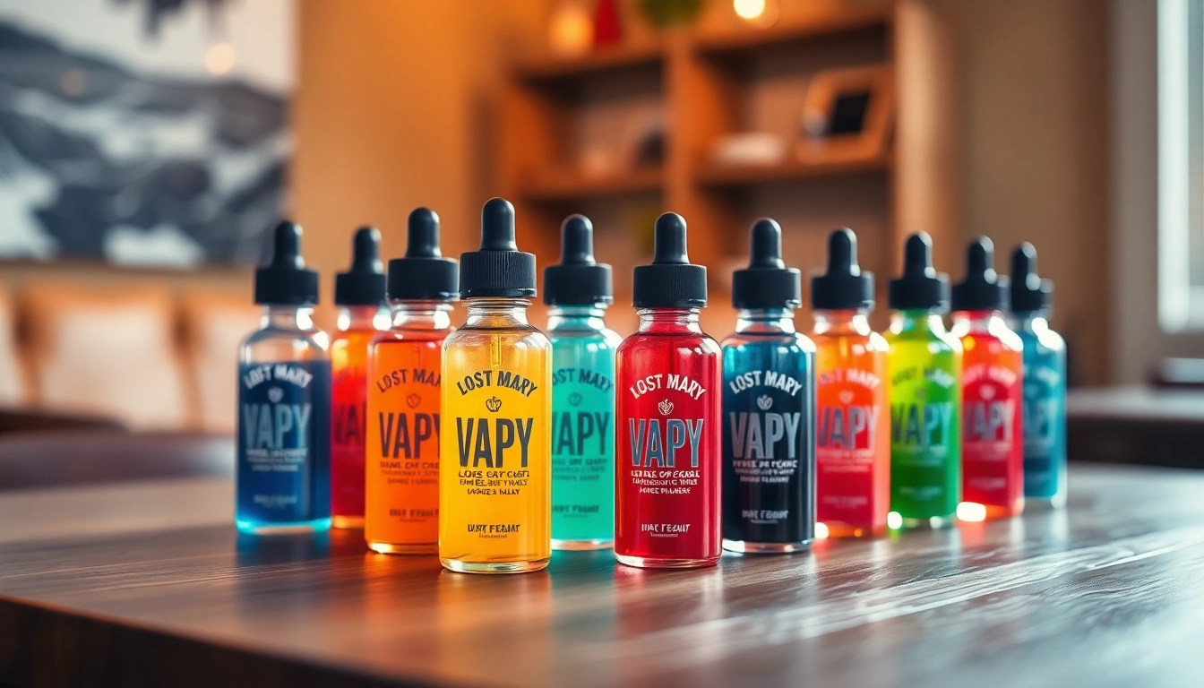 Discover exquisite Lost Mary Flavors vape liquids artfully displayed in a cozy setting.