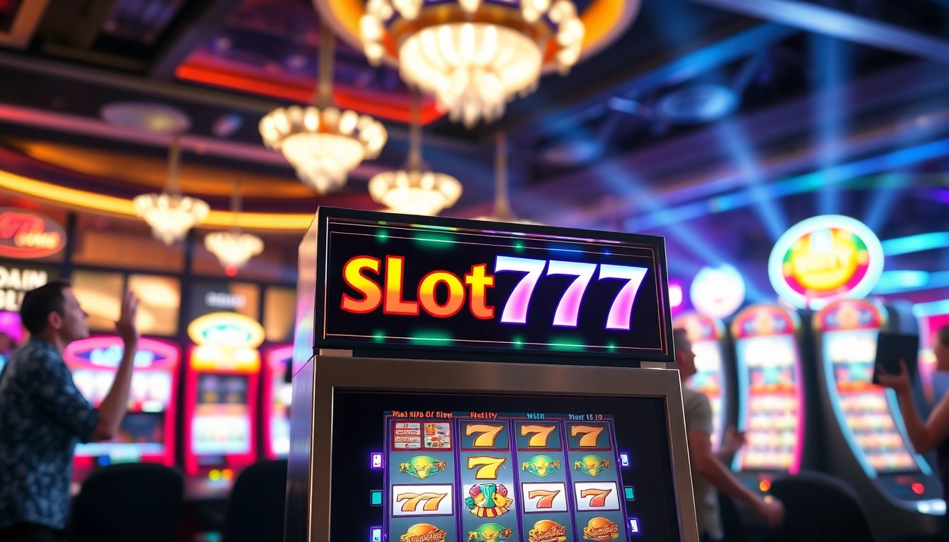 Menangkan jackpot dengan Slot77 di mesin slot bersinar dan berwarna-warni.