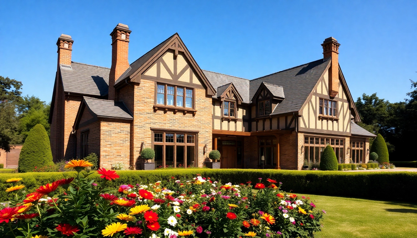 Visualize the Wellesley Tudor Expansion with stunning architectural details and landscaped gardens.