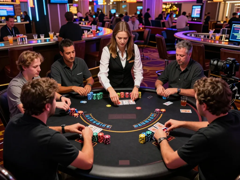 Players engaged in intense blackjack strategy at the hidden wiki casino table.