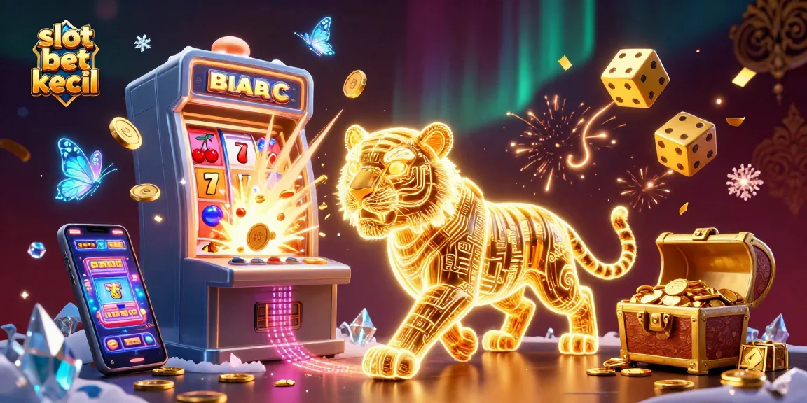 Experience the thrill of slot bet kecil in this vibrant casino scene featuring a golden tiger.