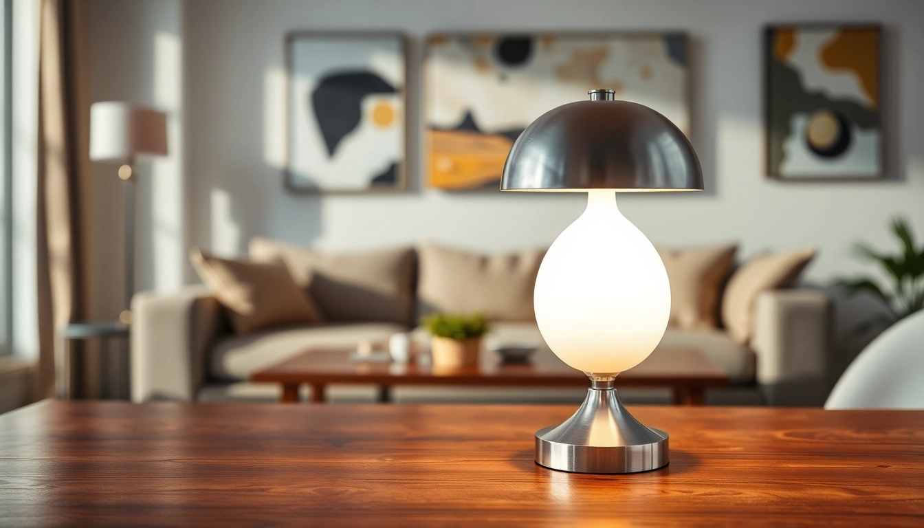 Sleek Illumination lamp enhancing a modern living room with a stylish design.