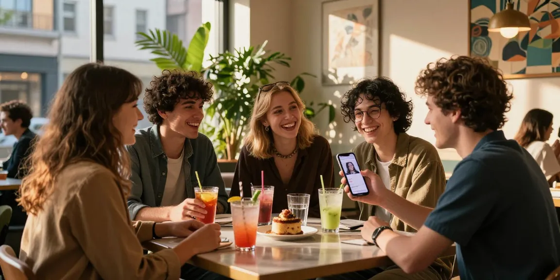 Your friends crush on someone while enjoying vibrant café conversations.