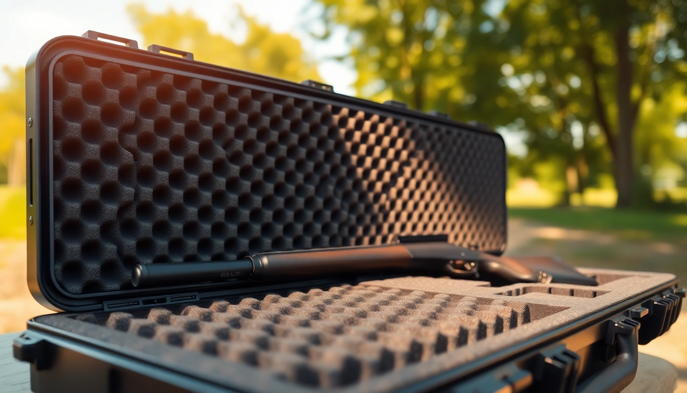 Foam for rifle case providing optimal protection and compartments for accessories.