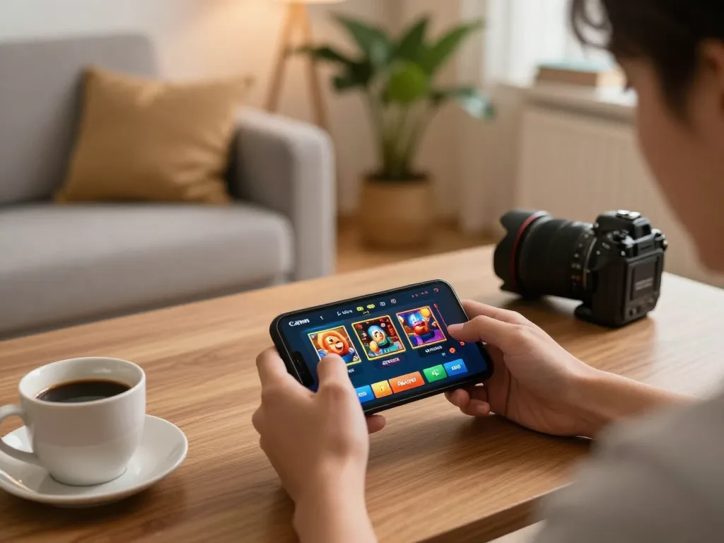 Engaging in online gaming at home with casinò stranieri che accettano italiani on a smartphone for a strategic play session.