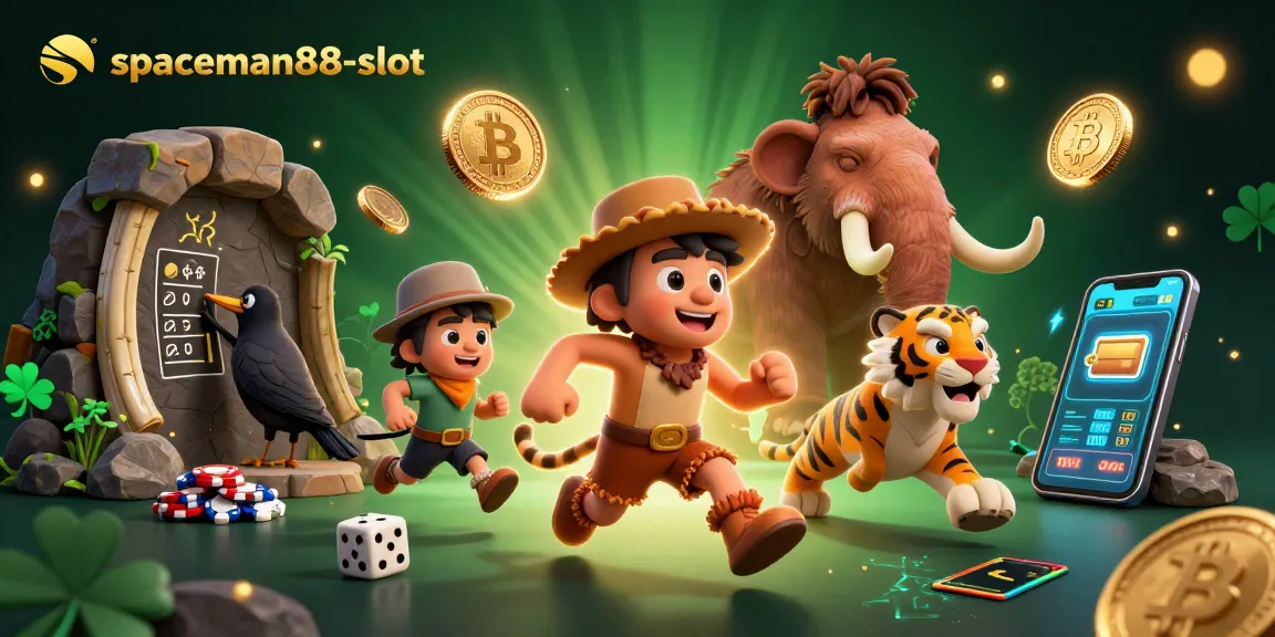 Engage in big wins with spaceman88-slot's thrilling 3D casino adventure featuring vibrant characters and crypto elements.