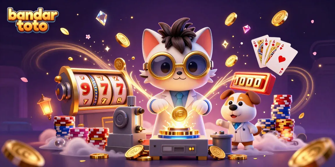 Experience the excitement of bandar toto with dynamic slot machines, playful characters, and vibrant casino elements.