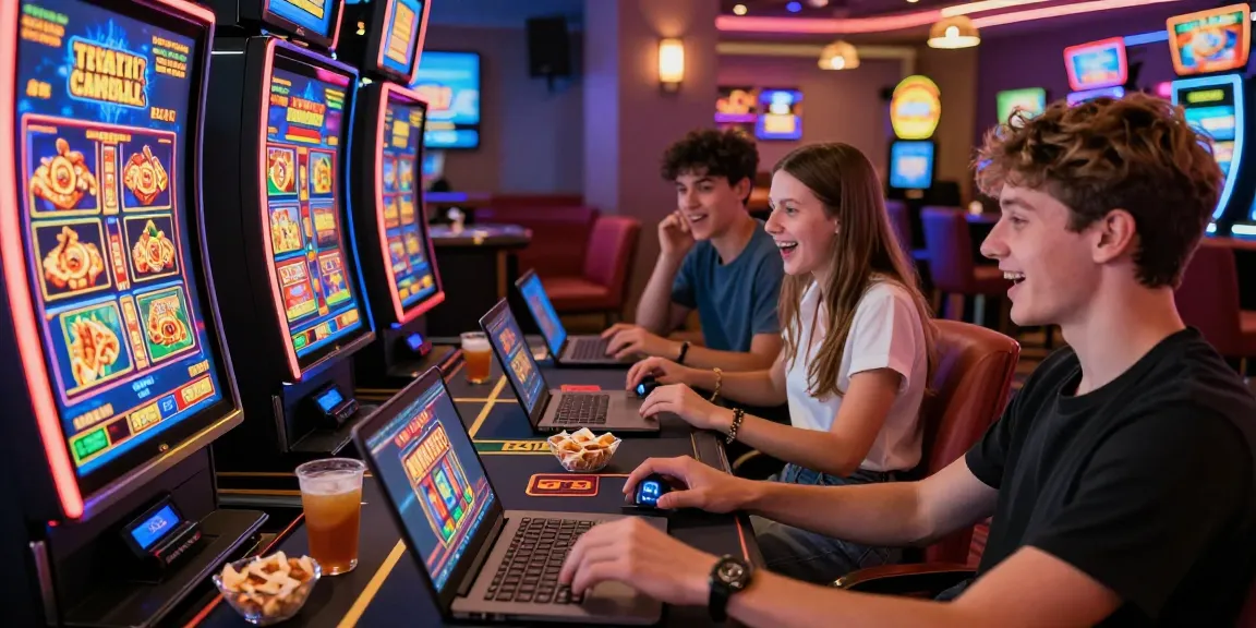 Exciting gaming at a credit card casino with players enjoying diverse games and engaging atmosphere.