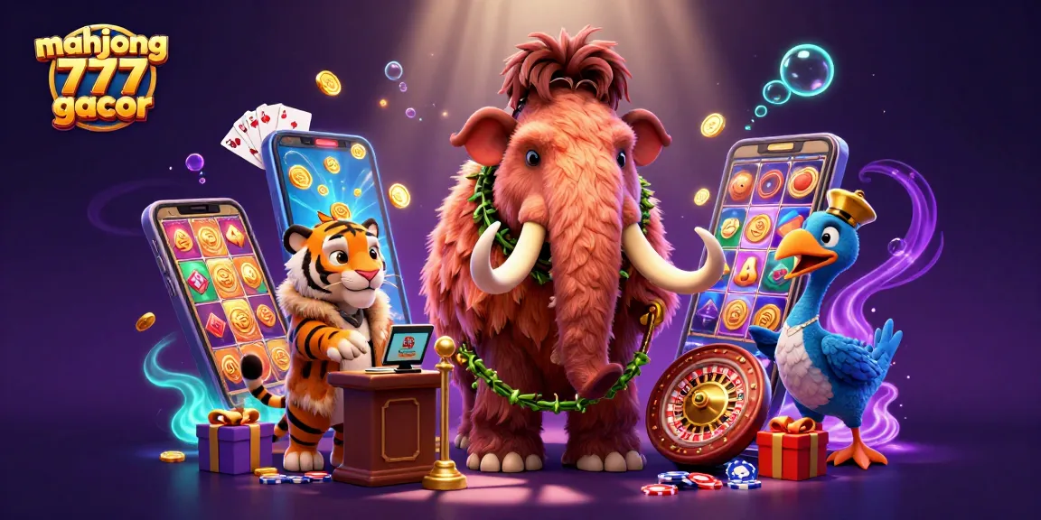 Experience the excitement of mahjong 777 gacor in a vibrant casino scene with interactive gaming elements.