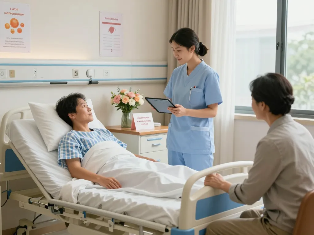 giường bệnh nhân in a modern hospital room with compassionate care and natural light enhancing recovery.