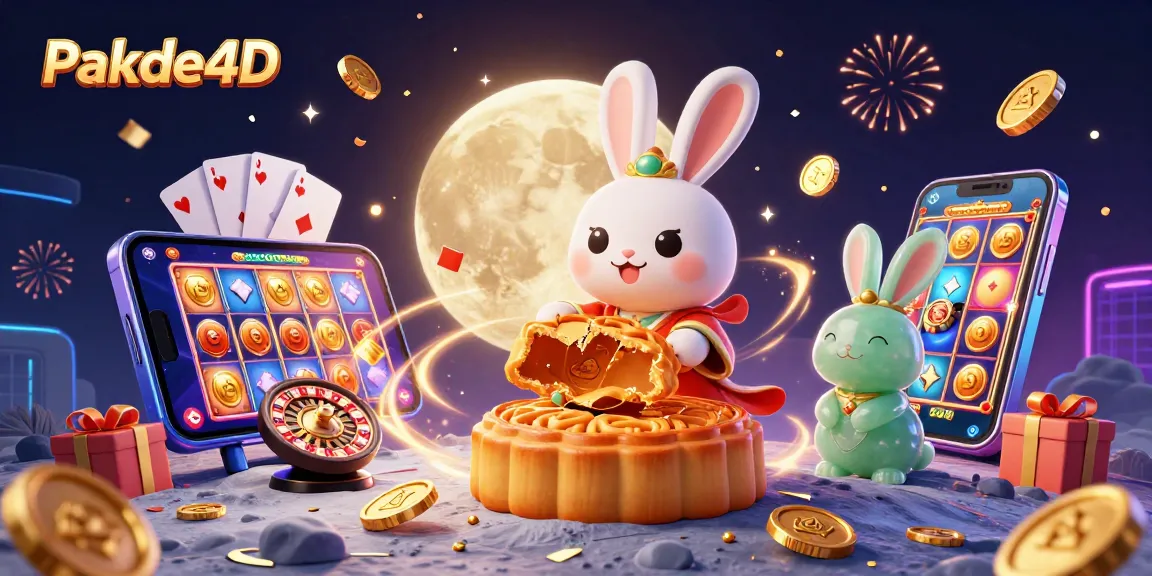 Experience thrilling wins with Pakde4D in a vibrant 3D casino scene featuring lucky characters and games.