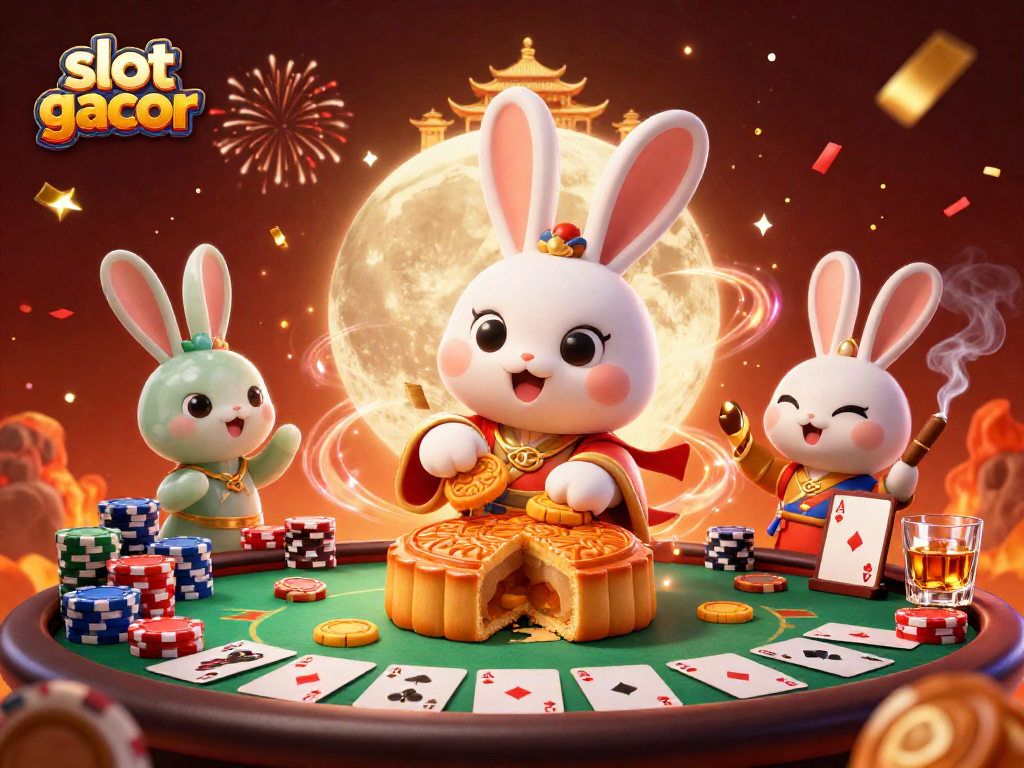 Menggandakan kemenangan dengan slot gacor dalam ilustrasi digital kasino yang ceria.