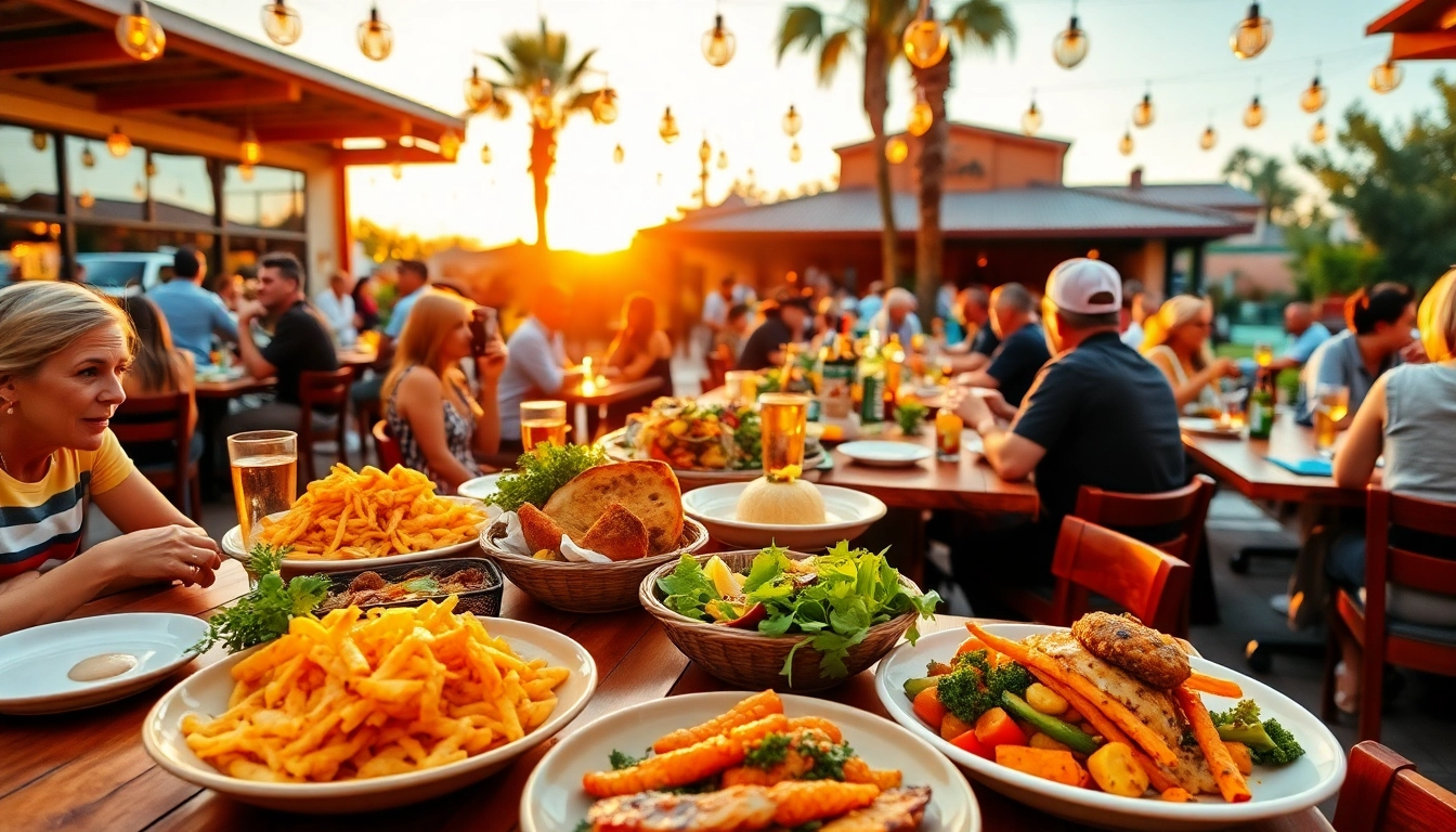 Enjoy a meal at Clarksburg ca restaurants surrounded by a vibrant outdoor dining atmosphere.