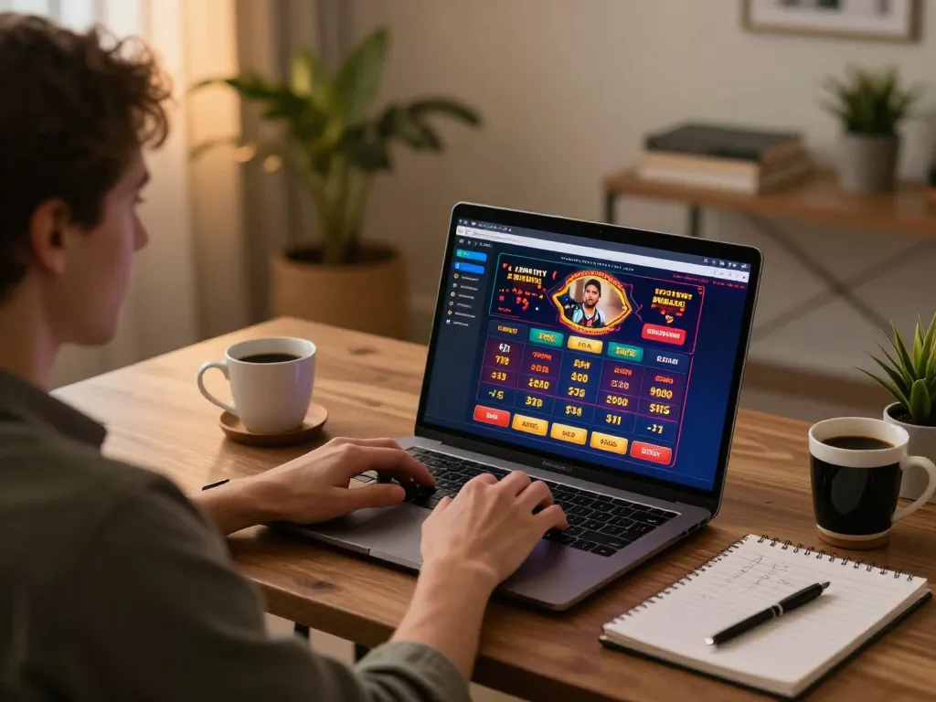 Engaging gameplay at casino online stranieri sicuri with user analyzing betting options at home.