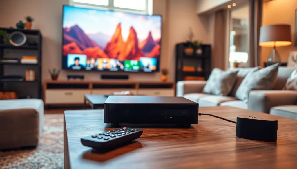 Watch your favorite channels with iron iptv in a modern living room setup.
