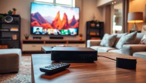 Watch your favorite channels with iron iptv in a modern living room setup.
