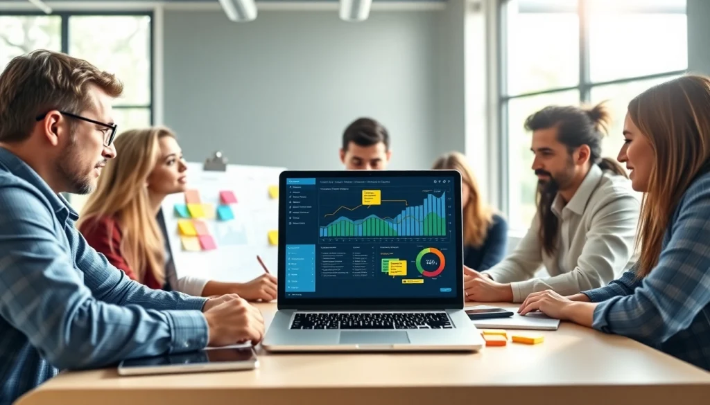 Empower your strategy with facebook smm panel insights displayed on a laptop during a marketing session.