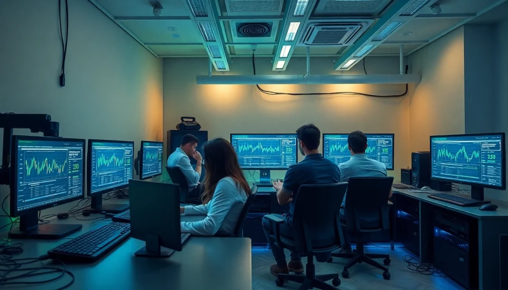 Best cloud mining setup showcasing advanced technology in a collaborative workspace.