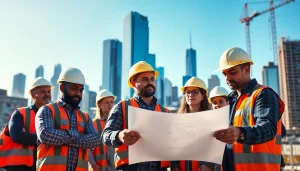 Showcasing New York City Commercial General Contractor professionals collaborating on-site.