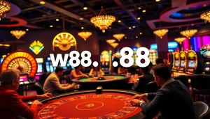 Experience the excitement of online gambling with the w88 link at a luxurious casino setting.