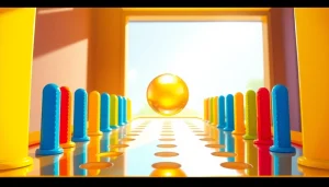 Berpartisipasi dalam permainan situs plinko yang mengasyikkan dengan bola berkilau.