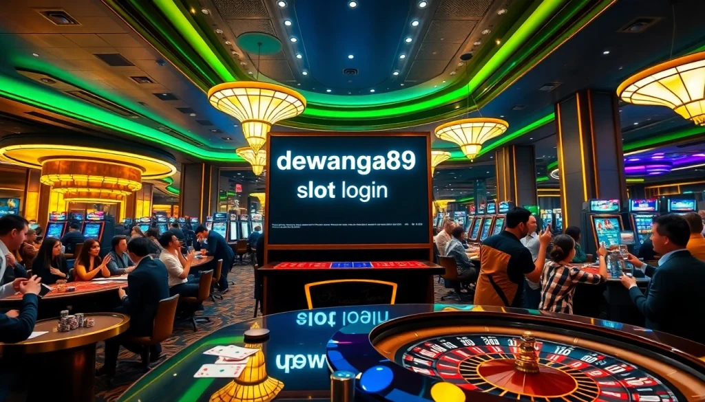 Mainkan login slot Dewanaga89 yang menarik di meja kasino yang penuh warna, dipenuhi chip poker dan kartu.