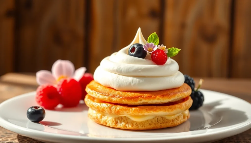 Maak een perfect afgewerkte mousseline crème die mooi is gepresenteerd in een dessert.