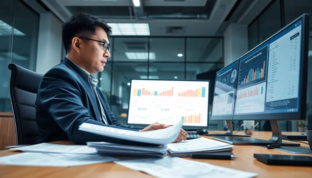 카드깡 방지를 위한 금융 범죄 전문가가 데이터 분석 중인 모습