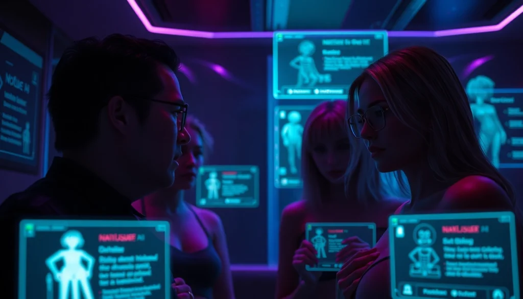 Engaging scene showcasing character AI NSFW interactions with digital elements and lifelike characters.