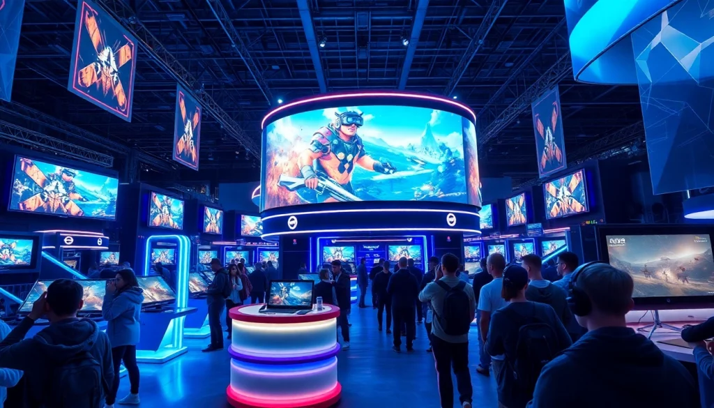 Explore vibrant gaming convention showcasing the best upcoming games 2026 with excited gamers and colorful displays.