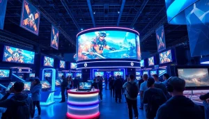 Explore vibrant gaming convention showcasing the best upcoming games 2026 with excited gamers and colorful displays.