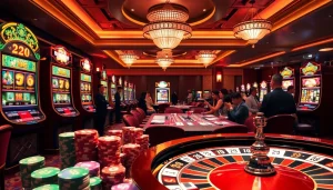 Rasakan kegembiraan demo mesin slot Mahjong di kasino yang meriah dengan para pemain dan elemen permainan yang imersif.