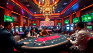 Experience the excitement of a vibrant casino scene with link hello88 at high-stakes poker tables.