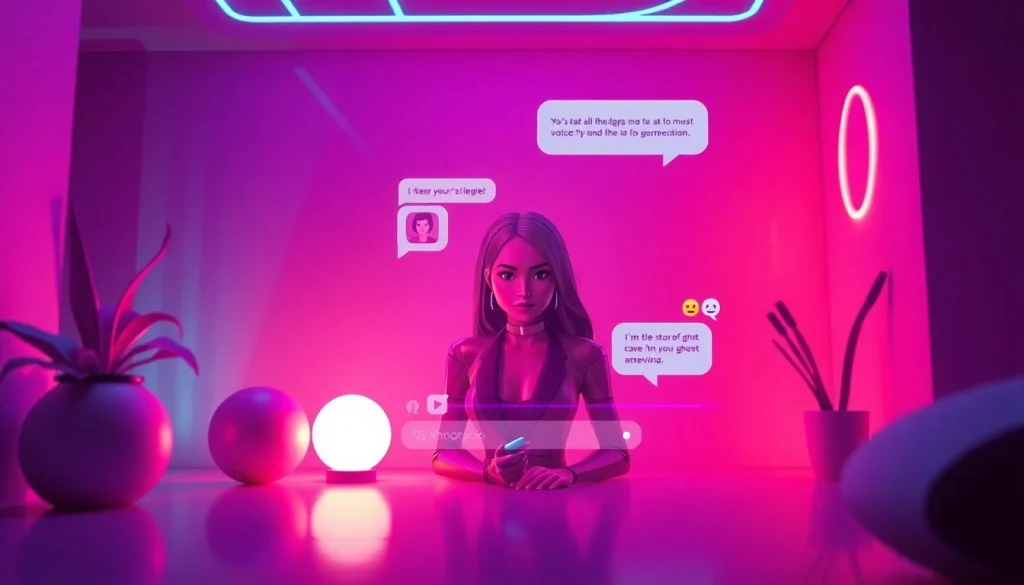 Innovative NSFW AI chat interaction with engaging characters and vibrant ambiance