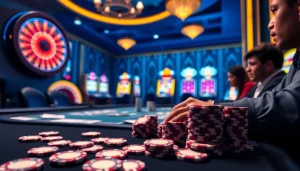 Experience excitement at the i9bet2h club with a glamorous casino poker scene filled with intense gameplay.