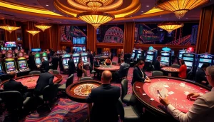 Experience sbobet login access amidst an exciting casino atmosphere with vibrant gaming tables.