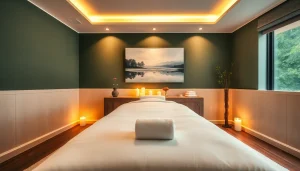 편안한 분위기와 매력적인 장식이 있는 프리미엄 수원마사지 치료실.