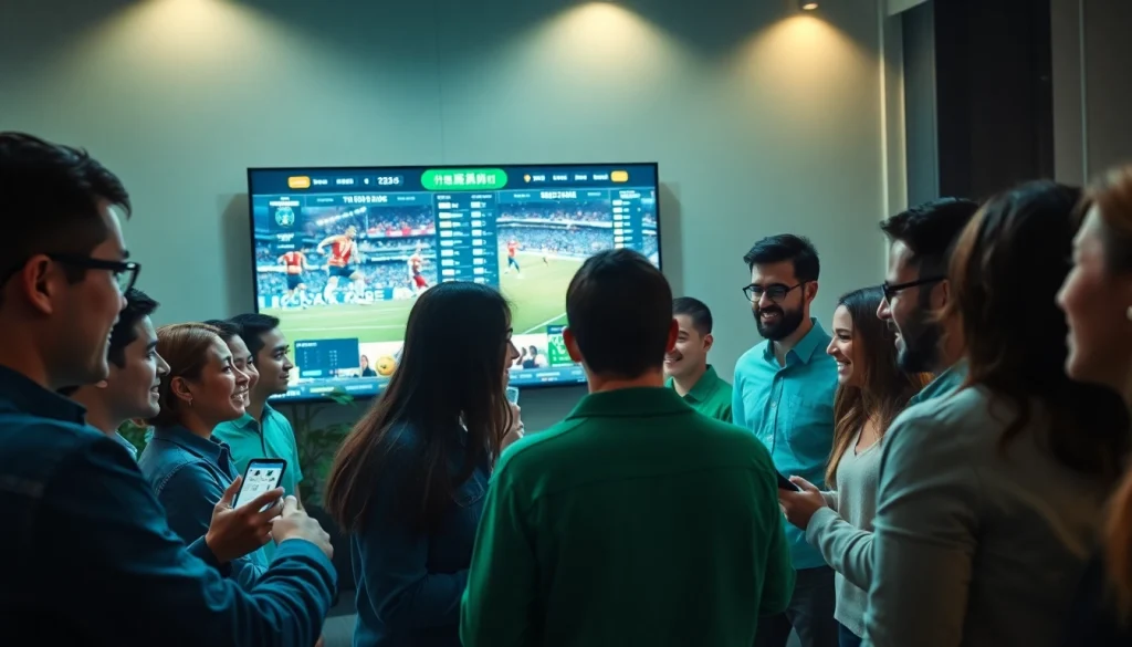 Engaged community around live sports betting at 토토스토리, showcasing trust and excitement.