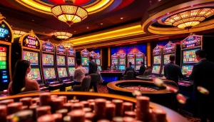 Engaged players test their luck with slot pragmatic machines in a vibrant casino atmosphere.