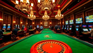 Experience the excitement of 777VIP casino games with luxurious gaming tables and vibrant atmosphere.