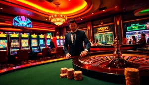 Vivez l'excitation du casino en ligne fiable avec des joueurs à une table de roulette et de poker.