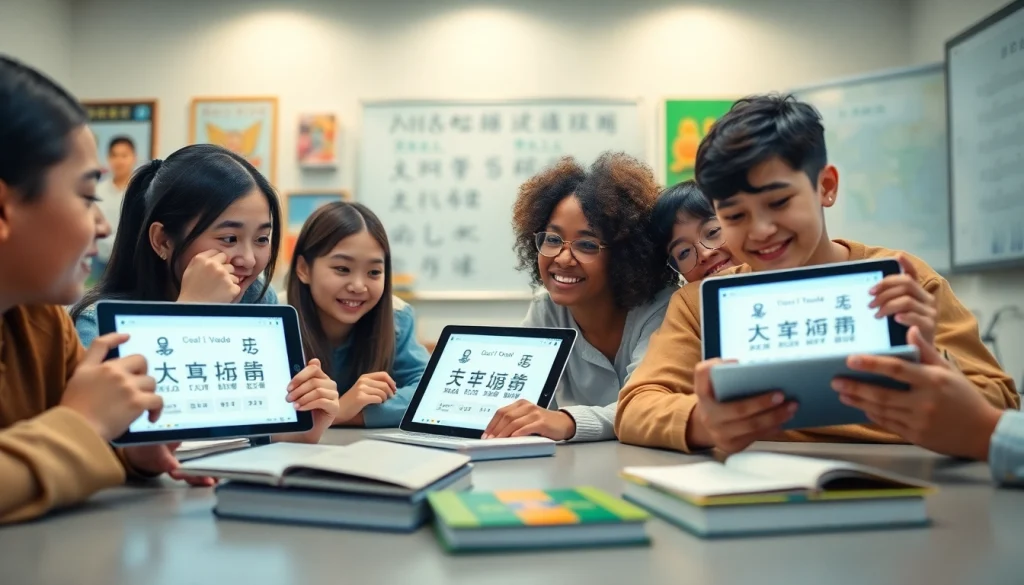 Youdao language translation technology enhances digital learning experiences in a modern classroom.